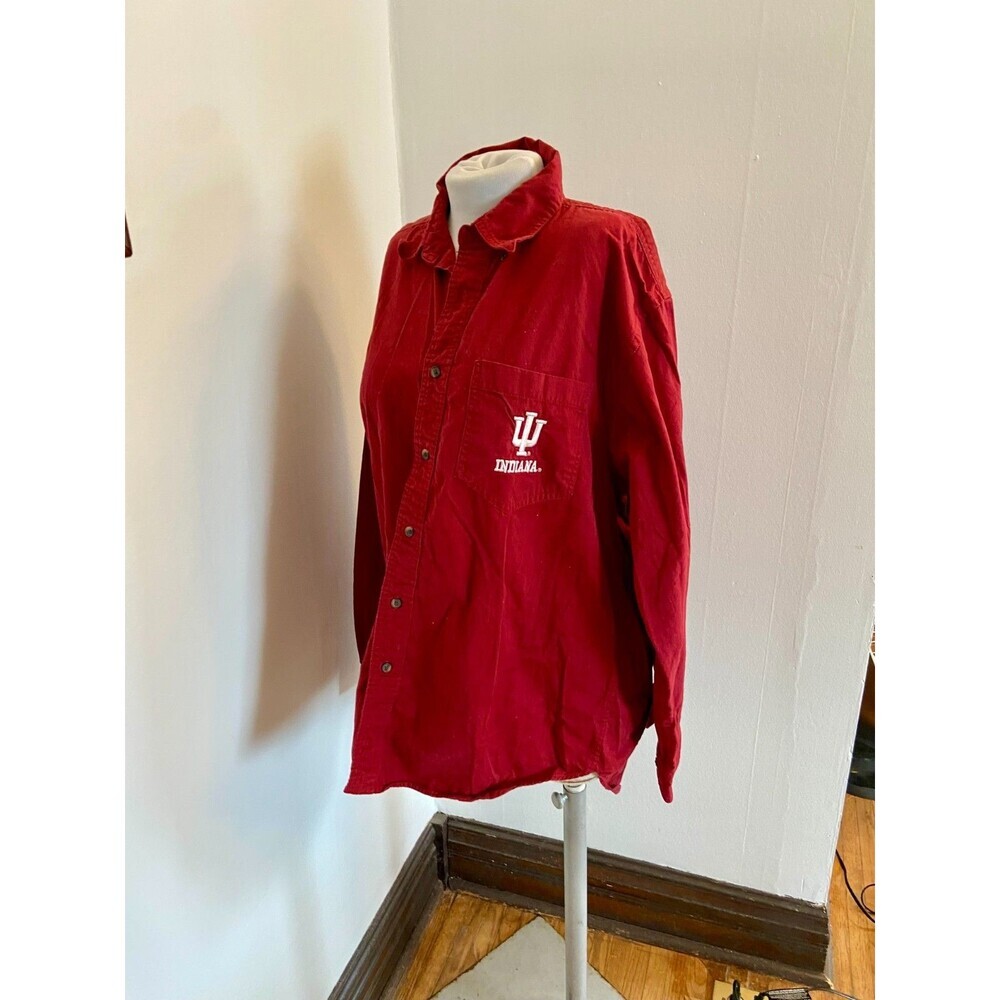 Women Indiana Hoosiers Button Down XL VTG 3 Square Royce Apparel Top Dress Jacke